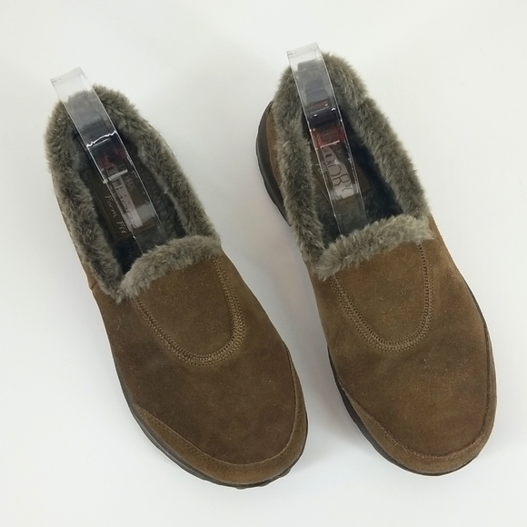 SKETCHERS Brown Suede Faux Fur Lined Memory Form Fit Loafer - Picture 1 of 10
